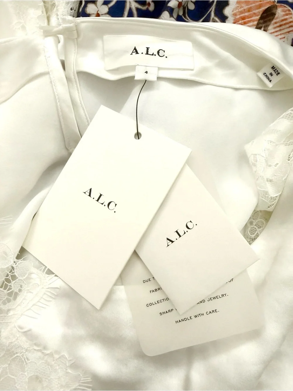 NWT A.L.C.  the Alessia Lace Satin Midi Dress in white Sz 4 - Picture 13 of 16